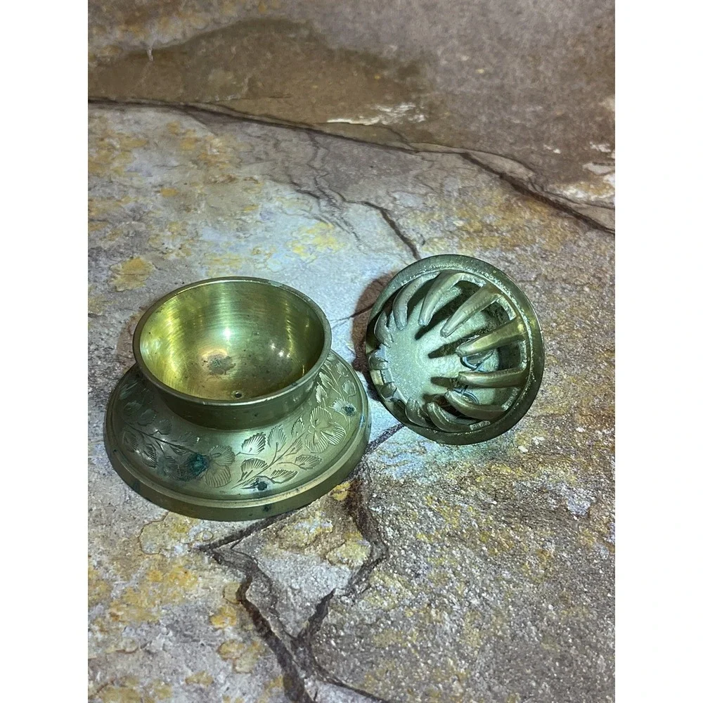 Vintage Brass Bell with matching Base.  Made in India.